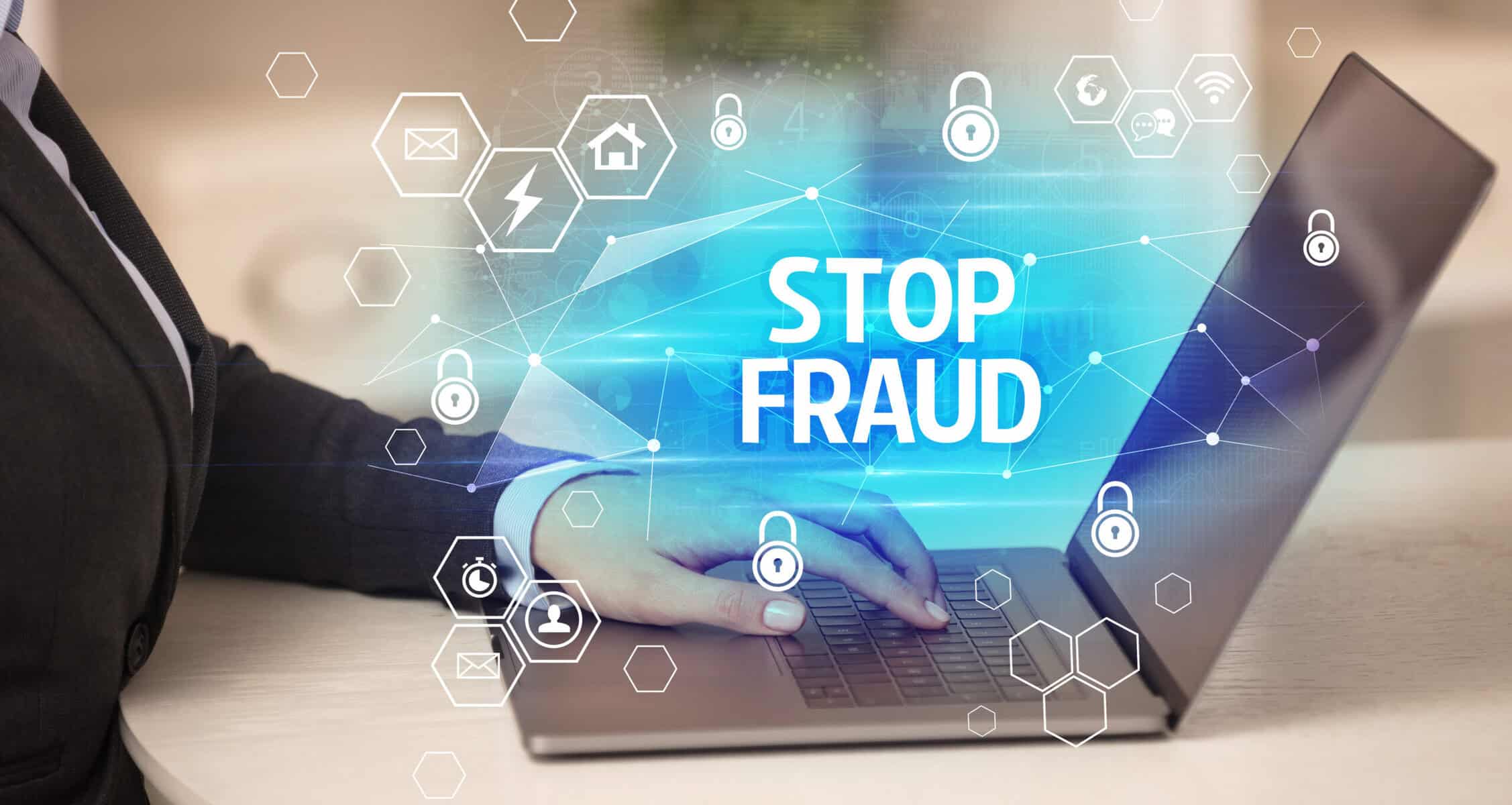 Preventing Fraudulent Activities | Safeguard Businesses | Fraud and Corruption | Identifying High-Risk Entities | Reducing Illicit Activities | Ethical and Lawful Operations | Join the Waitlist Button | Digital Interface with Stop Fraud Text | ADAMftd